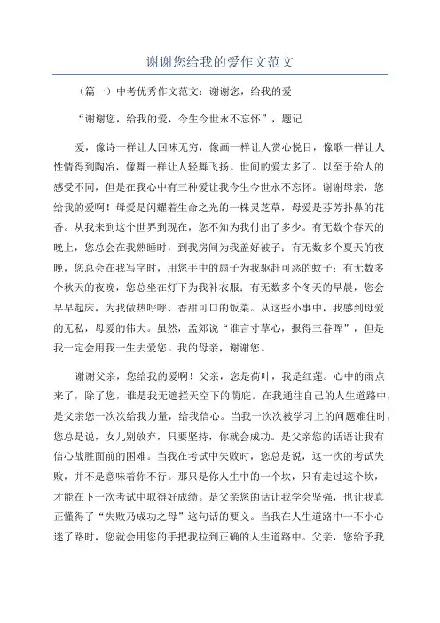 谢谢您给我的爱作文范文
