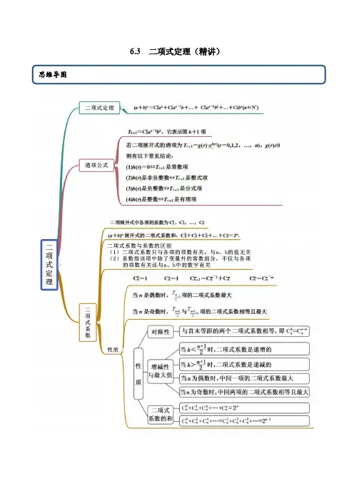 高中数学选择性必修三 6 3 二项式定理(精讲)(含答案)