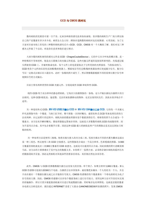 工业相机CCD与CMOS的对比