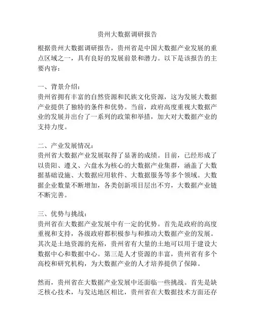 贵州大数据调研报告