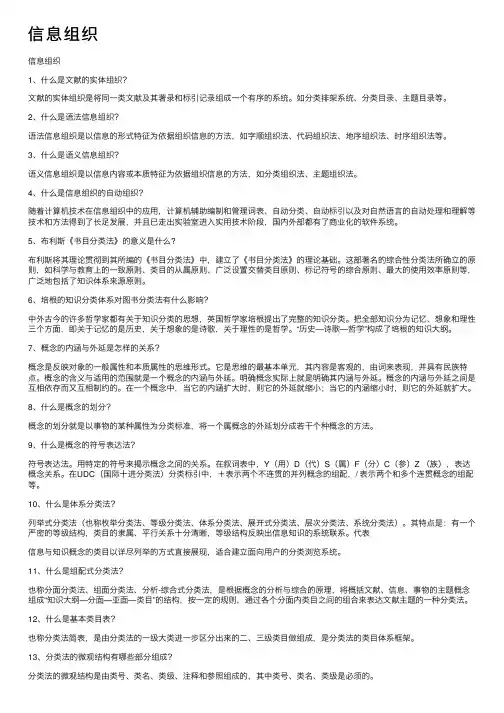 信息组织——精选推荐