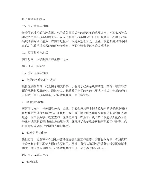 电子政务实习报告