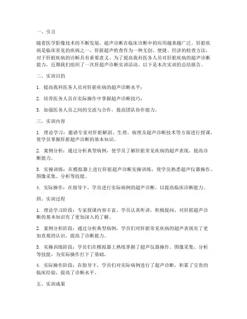 肝超声诊断实训总结报告