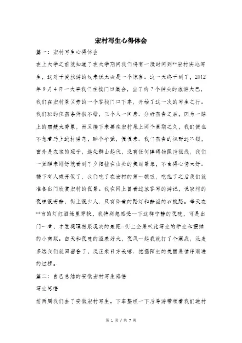 宏村写生心得体会.doc