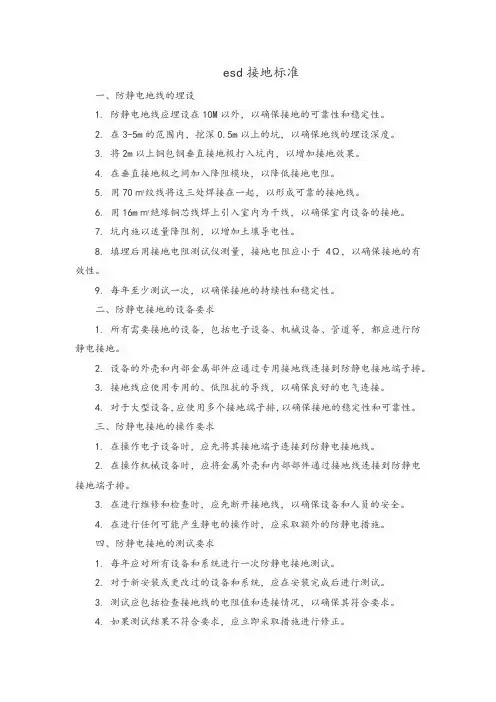 esd接地标准