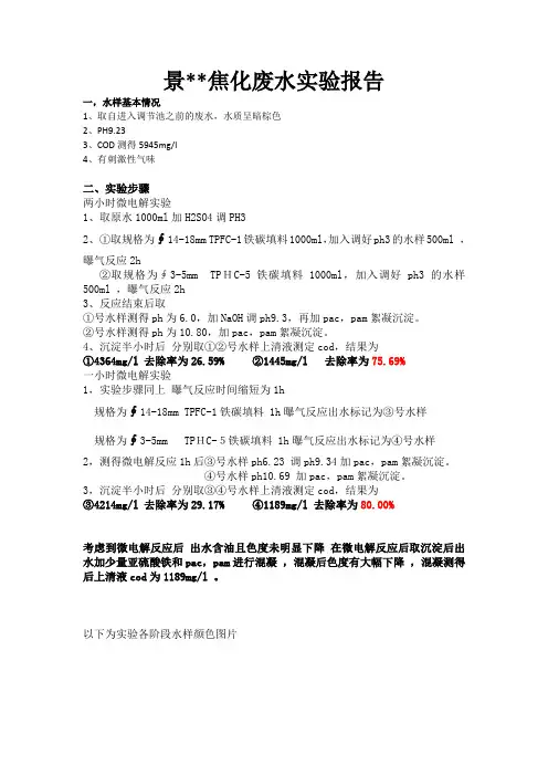 焦化废水微电解实验