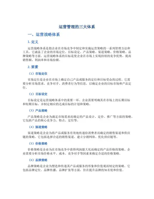 运营管理的三大体系