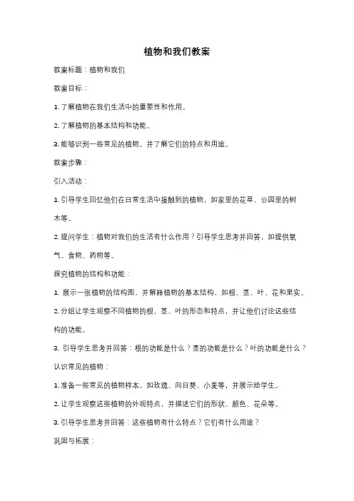 植物和我们教案