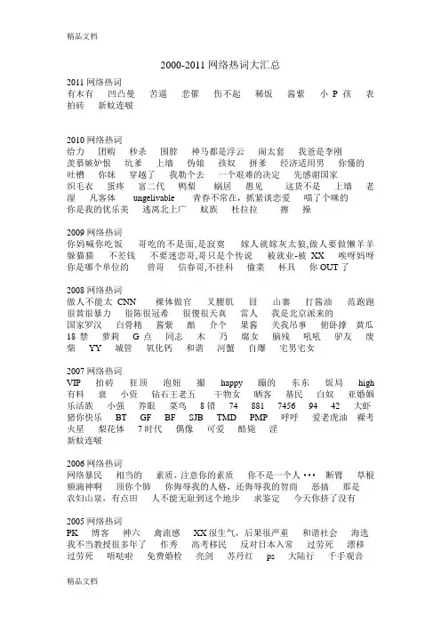 (整理)2000-网络热词大汇总.
