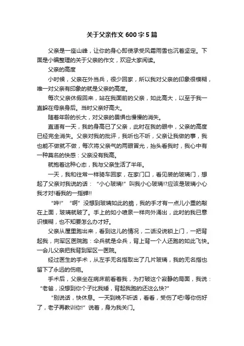 关于父亲作文600字5篇