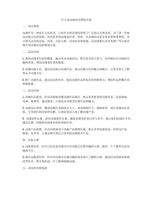 什么是动漫活动策划方案
