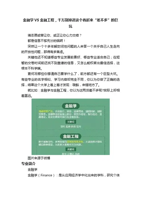 金融学VS金融工程，千万别掉进这个看起来“差不多”的巨坑