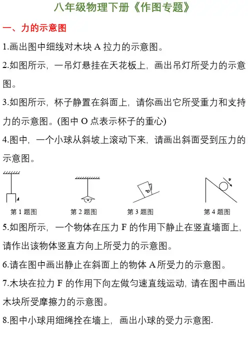 八年级物理下册作图题练习(含参考答案)