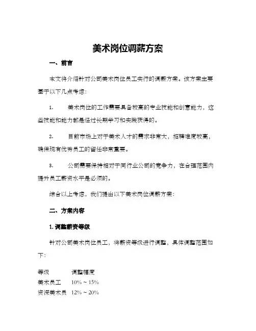 美术岗位调薪方案