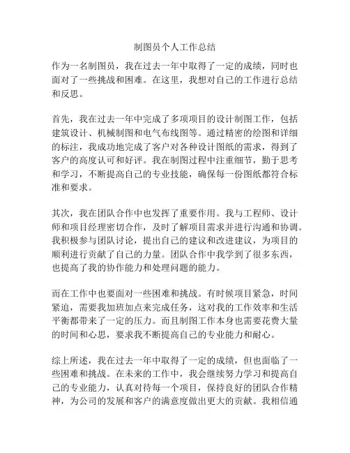 制图员个人工作总结