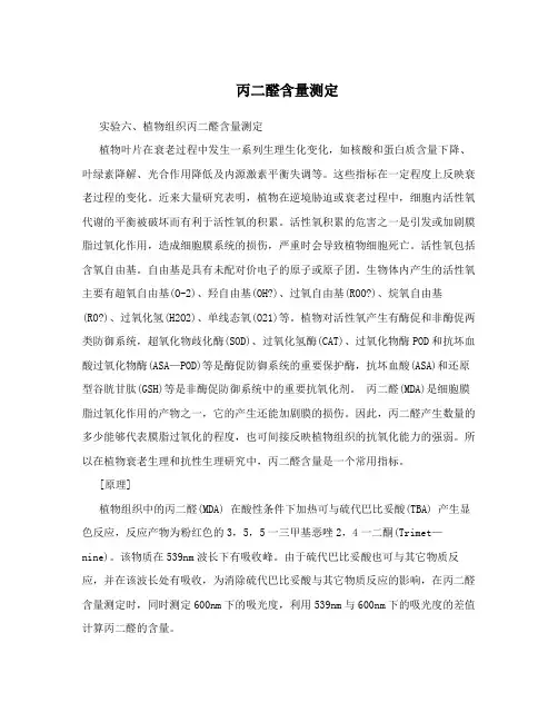 丙二醛含量测定