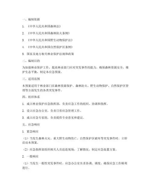 林业保护应急预案范文
