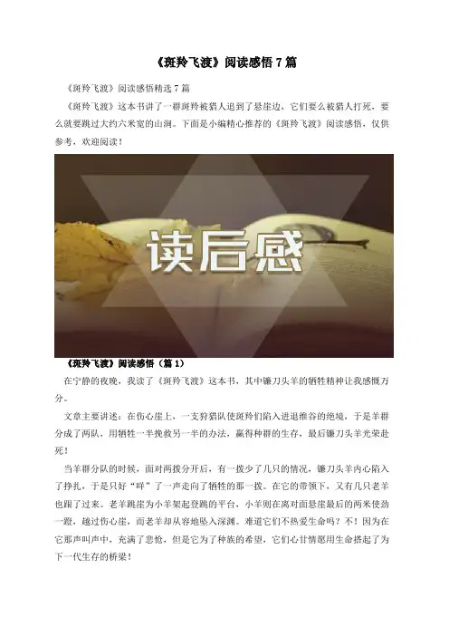 《斑羚飞渡》阅读感悟7篇