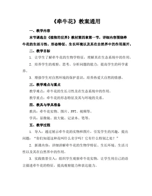 《牵牛花》教案通用