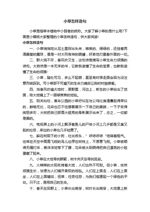 小草怎样造句