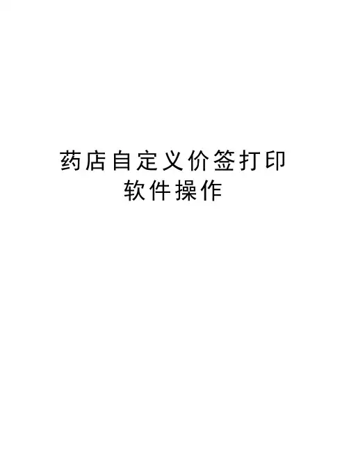 药店自定义价签打印软件操作教学文稿