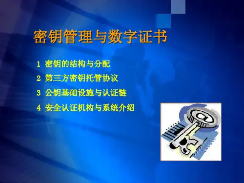 密钥管理与数字证书精品PPT课件