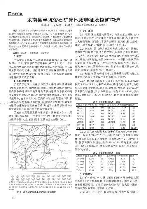 龙南县半坑萤石矿床地质特征及控矿构造