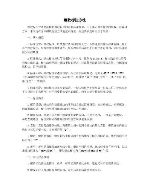 螺纹标注方法