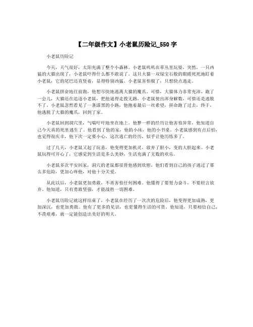 【二年级作文】小老鼠历险记_550字