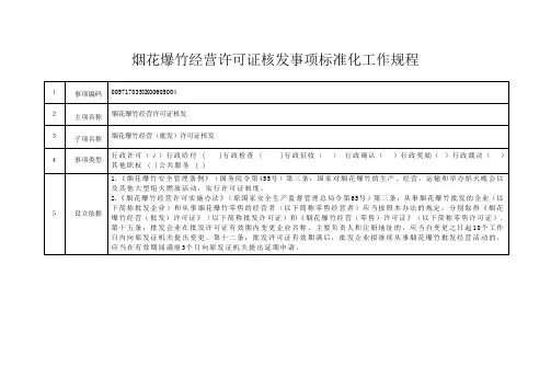 烟花爆竹经营许可证核发事项标准化工作规程