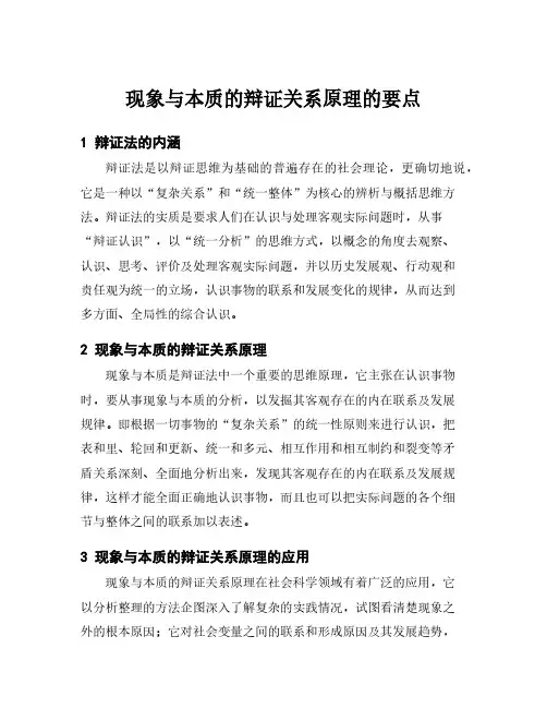 现象与本质的辩证关系原理的要点