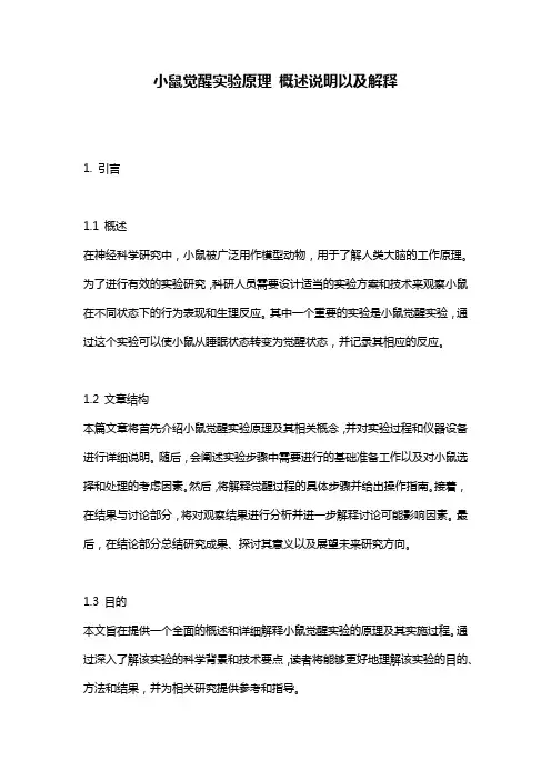 小鼠觉醒实验原理_概述说明以及解释