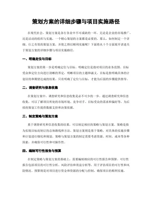 策划方案的详细步骤与项目实施路径