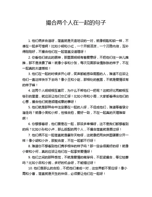 撮合两个人在一起的句子