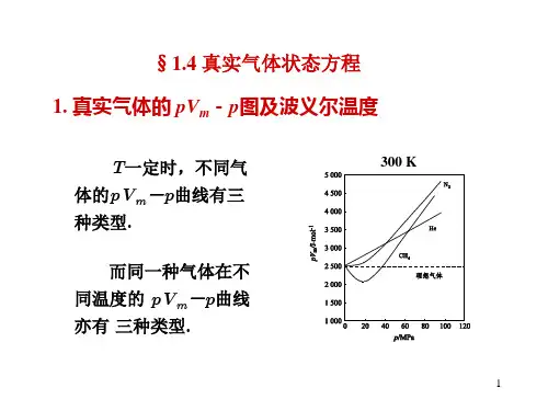物理化学：1.4 真实气体状态方程
