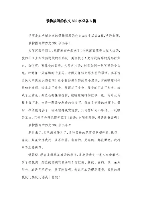景物描写的作文300字必备3篇