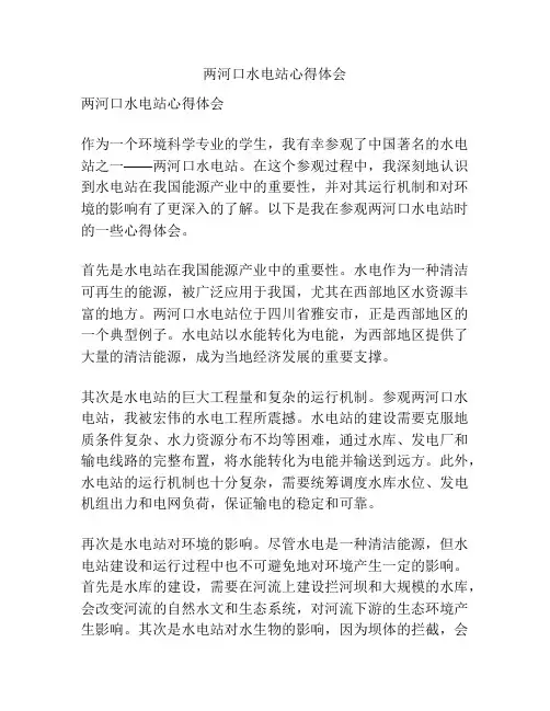 两河口水电站心得体会