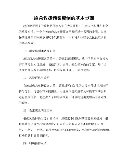 应急救援预案编制的基本步骤