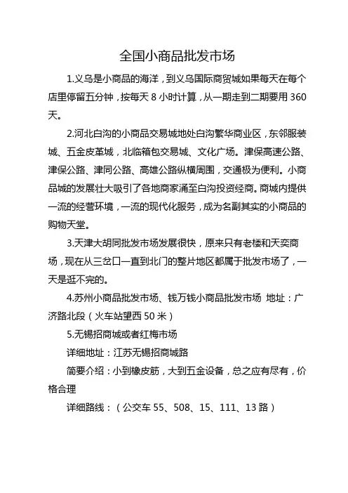 全国小商品批发市场