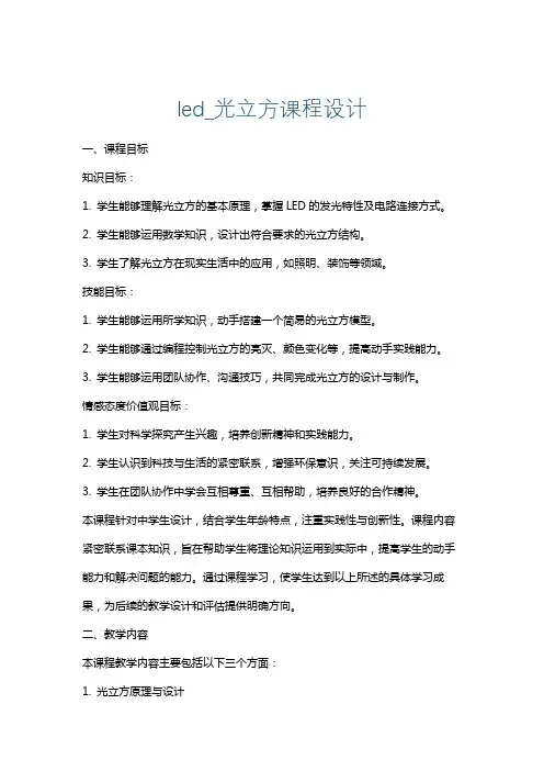led_光立方课程设计