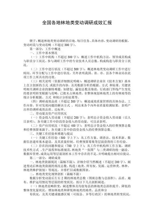 全国各地林地类变动调研成效汇报