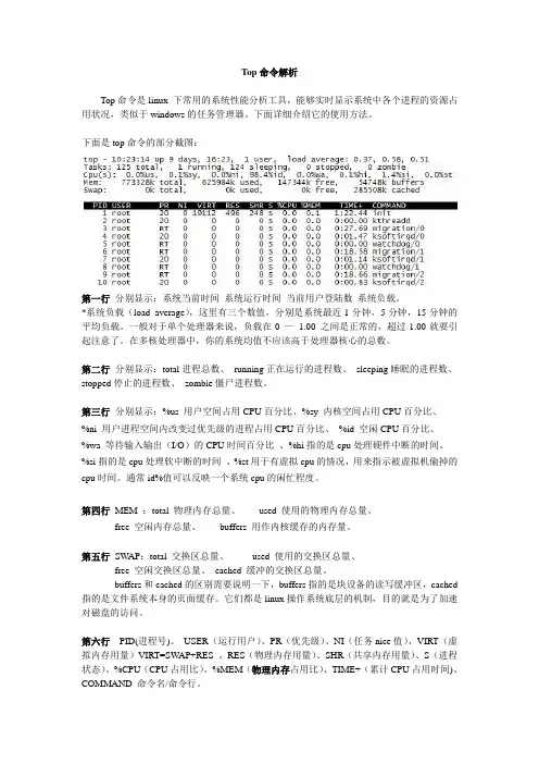 top命令及参数解析