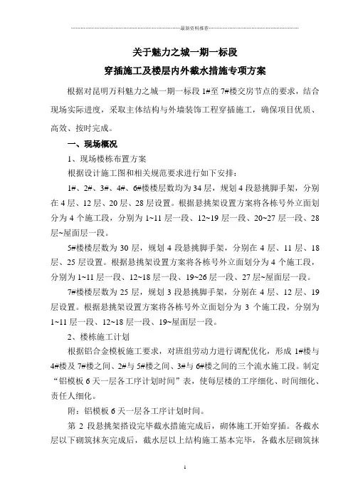 穿插提效专项方案精编版