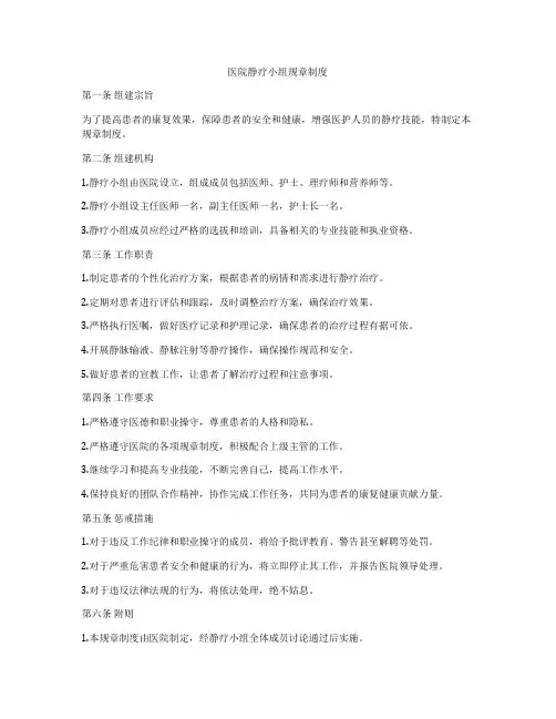 医院静疗小组规章制度
