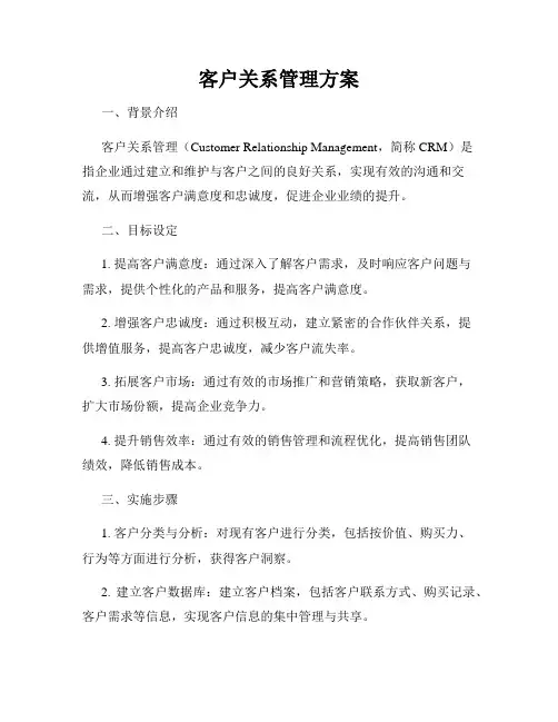 客户关系管理方案