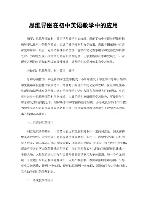思维导图在初中英语教学中的应用