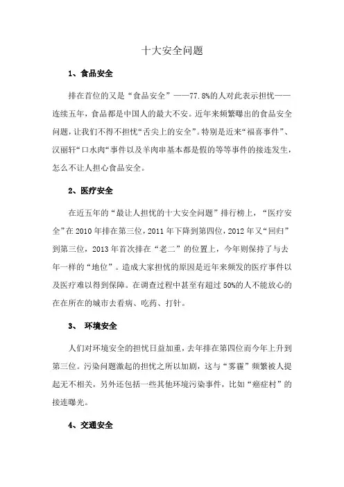 十大安全问题