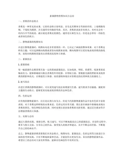 素描静物香蕉知识点总结