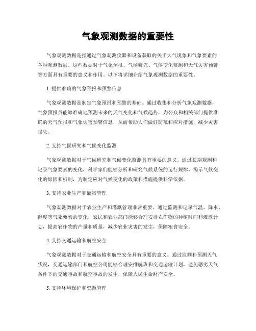 气象观测数据的重要性