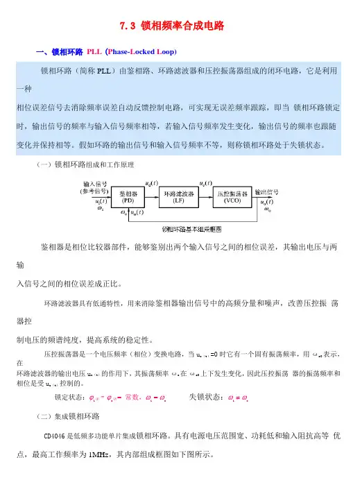 73锁相频率合成电路